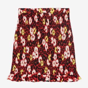 The Kooples Wild Blossom Smocked Mini Skirt